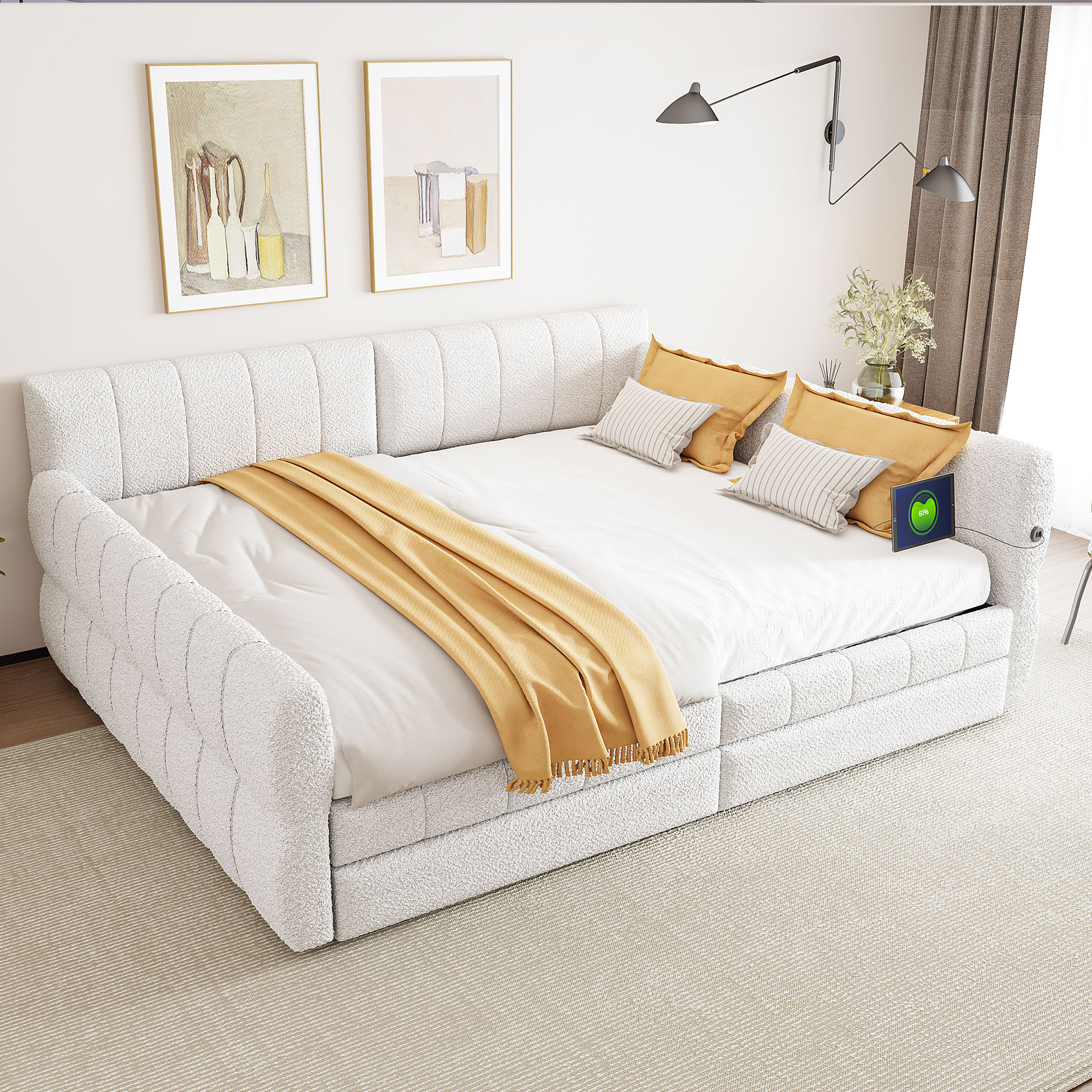 Assembly Instruction For N7500000601K 5 Queen Size Upholstered Platform Bed with USB and 2 Drawers