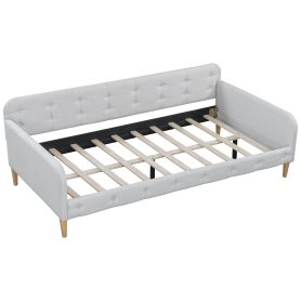 Twin Size Upholstered Daybed with 4 Support Legs