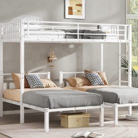 Metal Twin XL over Twin & Twin Bunk Bed  Triple Bunk Bed