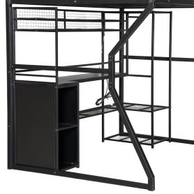 Full Size Metal Gaming Loft Bed with Built-in Work Station, Open Wardrobe, LED and Multiple Storage 31 Full Size Metal Gaming Loft Bed with Built-in Work Station, Open Wardrobe, LED and Multiple Storage