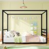 Queen Size Sunshade Floor Bed, Iron Double-size Bed Frame