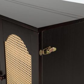 Queen Size Murphy Bed with Power Station and Rattan Panel