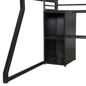 Full Size Metal Gaming Loft Bed with Built-in Work Station, Open Wardrobe, LED and Multiple Storage 32 Full Size Metal Gaming Loft Bed with Built-in Work Station, Open Wardrobe, LED and Multiple Storage
