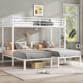 Metal Twin XL over Twin & Twin Bunk Bed Triple Bunk Bed