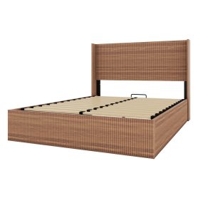 Wooden Platform Bed Frame With Lift Storage