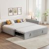 Full Size L-shaped Upholstered Daybed With Twin Size Pop Up Trundle 2 Full Size L-shaped Upholstered Daybed With Twin Size Pop Up Trundle