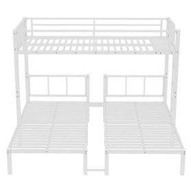 Metal Twin XL over Twin & Twin Bunk Bed  Triple Bunk Bed