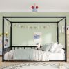 Full Size Sunshade Floor Bed, Iron Double-Size Bed Frame