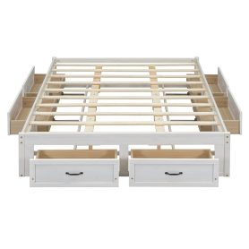 Queen Size Platform Bed With 6 Storage Drawers