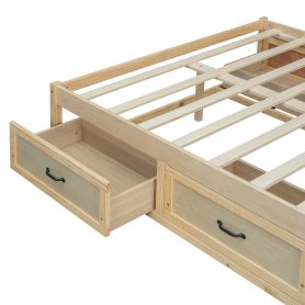 Full Size Platform Bed with 6 Storage Drawers