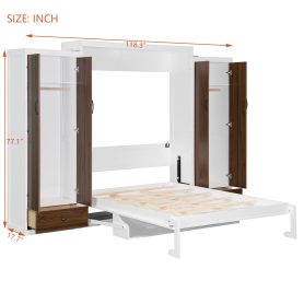 Queen Size Murphy Bed Wall Bed With Closet, Drawers And Table 31 Queen Size Murphy Bed Wall Bed With Closet, Drawers And Table