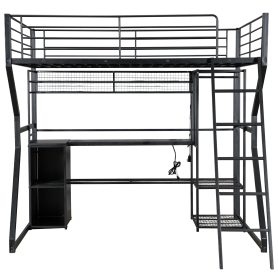 Full Size Metal Gaming Loft Bed with Built-in Work Station, Open Wardrobe, LED and Multiple Storage 33 Full Size Metal Gaming Loft Bed with Built-in Work Station, Open Wardrobe, LED and Multiple Storage