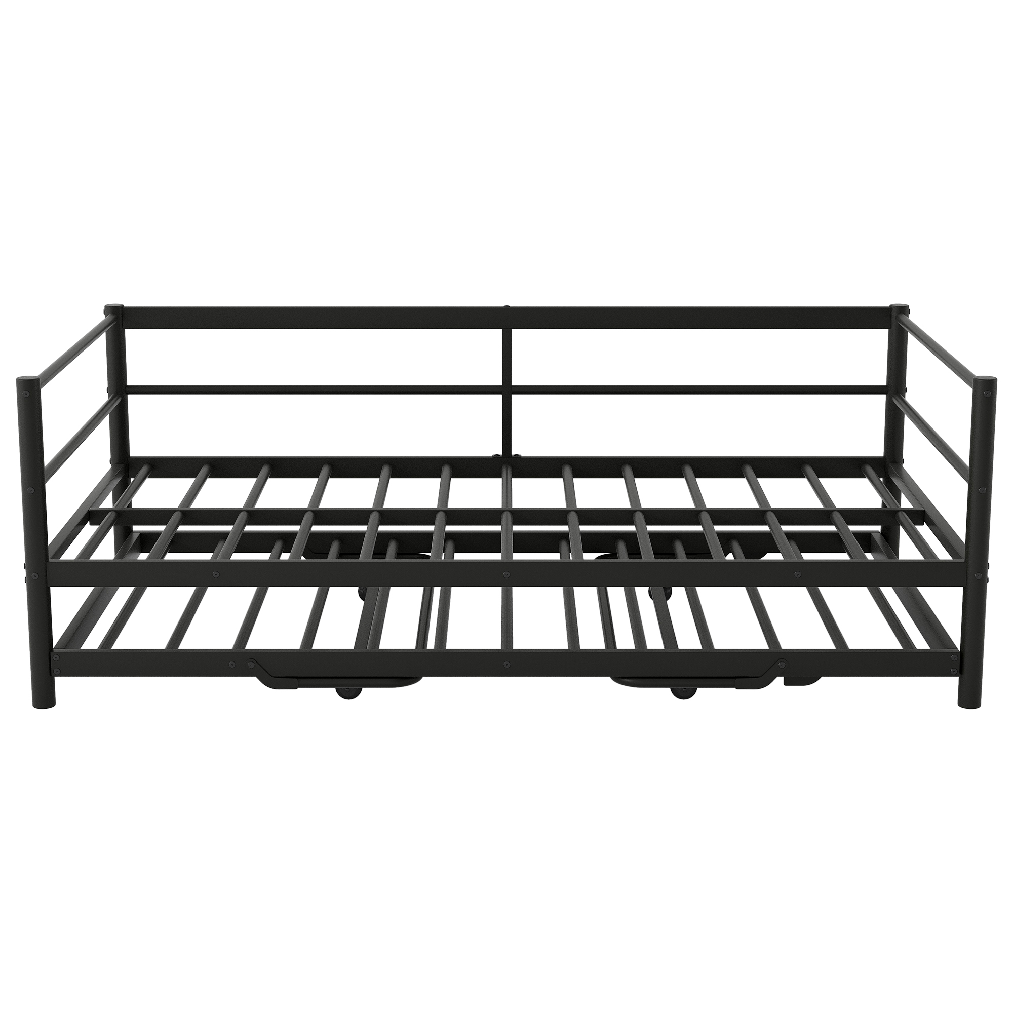 Twin Size Metal Daybed with LED and Adjustable Trundle 13 Twin Size Metal Daybed with LED and Adjustable Trundle