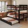 Full over Full Bunk Bed with Twin Size Trundle and Ladder 2 Full over Full Bunk Bed with Twin Size Trundle and Ladder