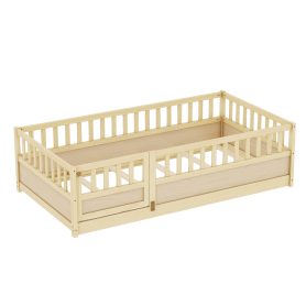 Twin Size DayBed, Integral Construction With Super High Security Barrier, Door