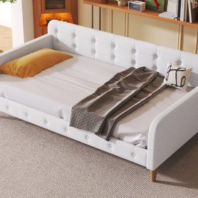Twin Size Upholstered Daybed with 4 Support Legs