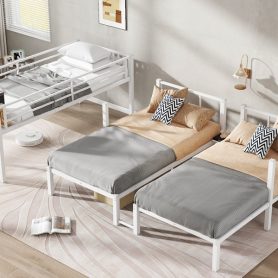 Metal Twin XL over Twin & Twin Bunk Bed  Triple Bunk Bed
