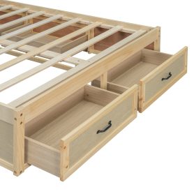 Full Size Platform Bed with 6 Storage Drawers