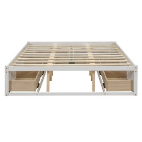 Queen Size Platform Bed With 6 Storage Drawers