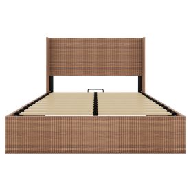 Wooden Platform Bed Frame With Lift Storage