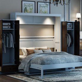 Queen Size Murphy Bed Wall Bed With Closet, Drawers And Table 39 Queen Size Murphy Bed Wall Bed With Closet, Drawers And Table
