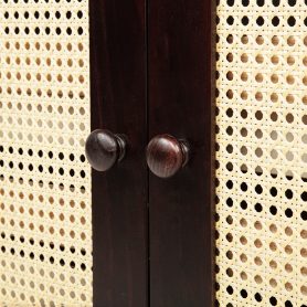 Queen Size Murphy Bed with Power Station and Rattan Panel