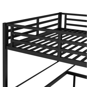 Queen Size Loft Bed with Wardrobe, L-shaped Desk, Storage Cubes and Shelves