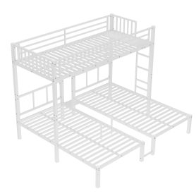 Metal Twin XL over Twin & Twin Bunk Bed  Triple Bunk Bed