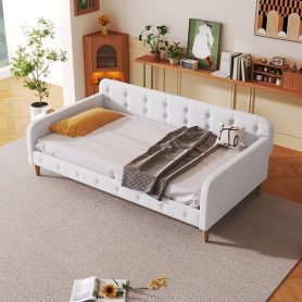 Twin Size Upholstered Daybed with 4 Support Legs