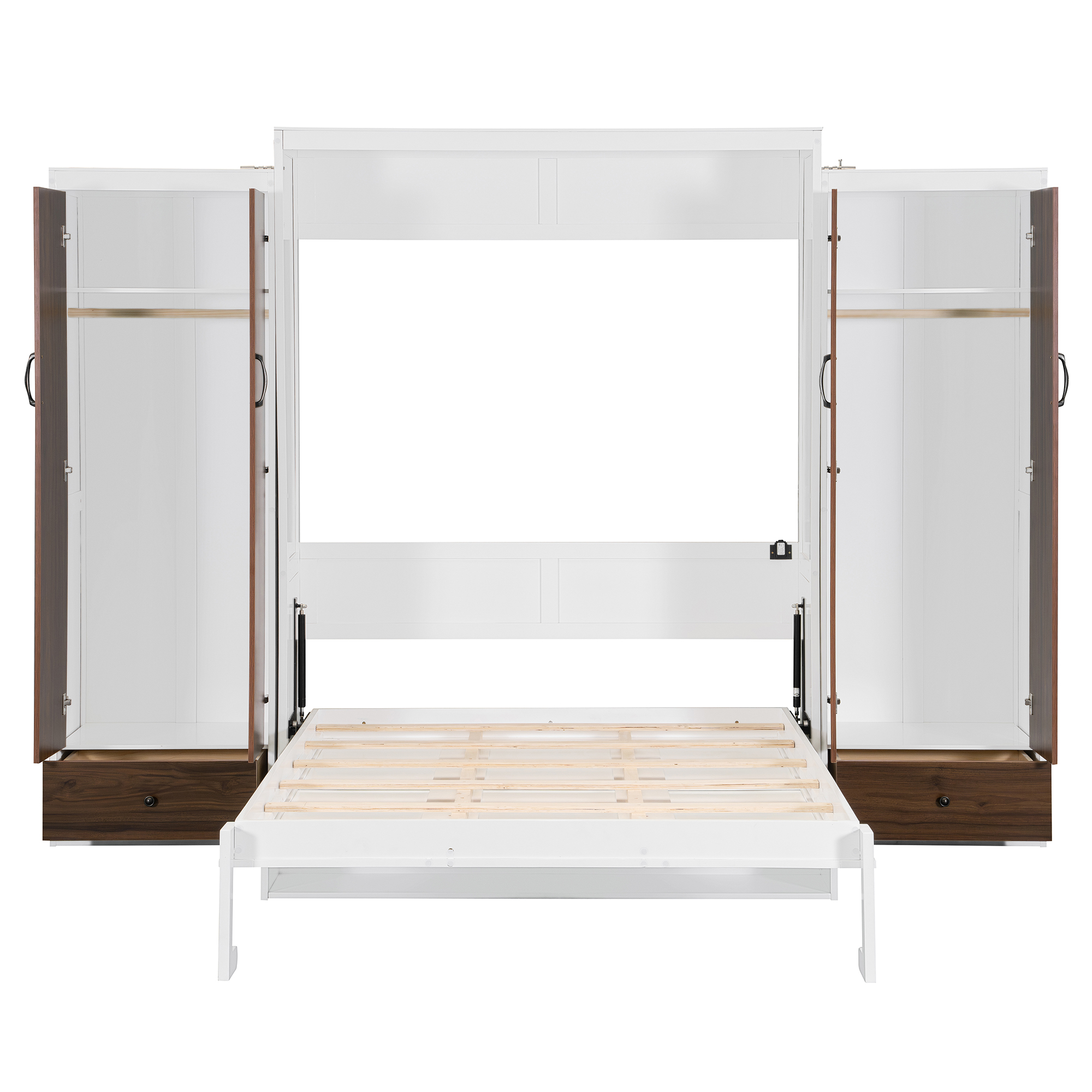 Queen Size Murphy Bed Wall Bed With Closet, Drawers And Table 10 Queen Size Murphy Bed Wall Bed With Closet, Drawers And Table