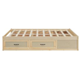 Full Size Platform Bed with 6 Storage Drawers