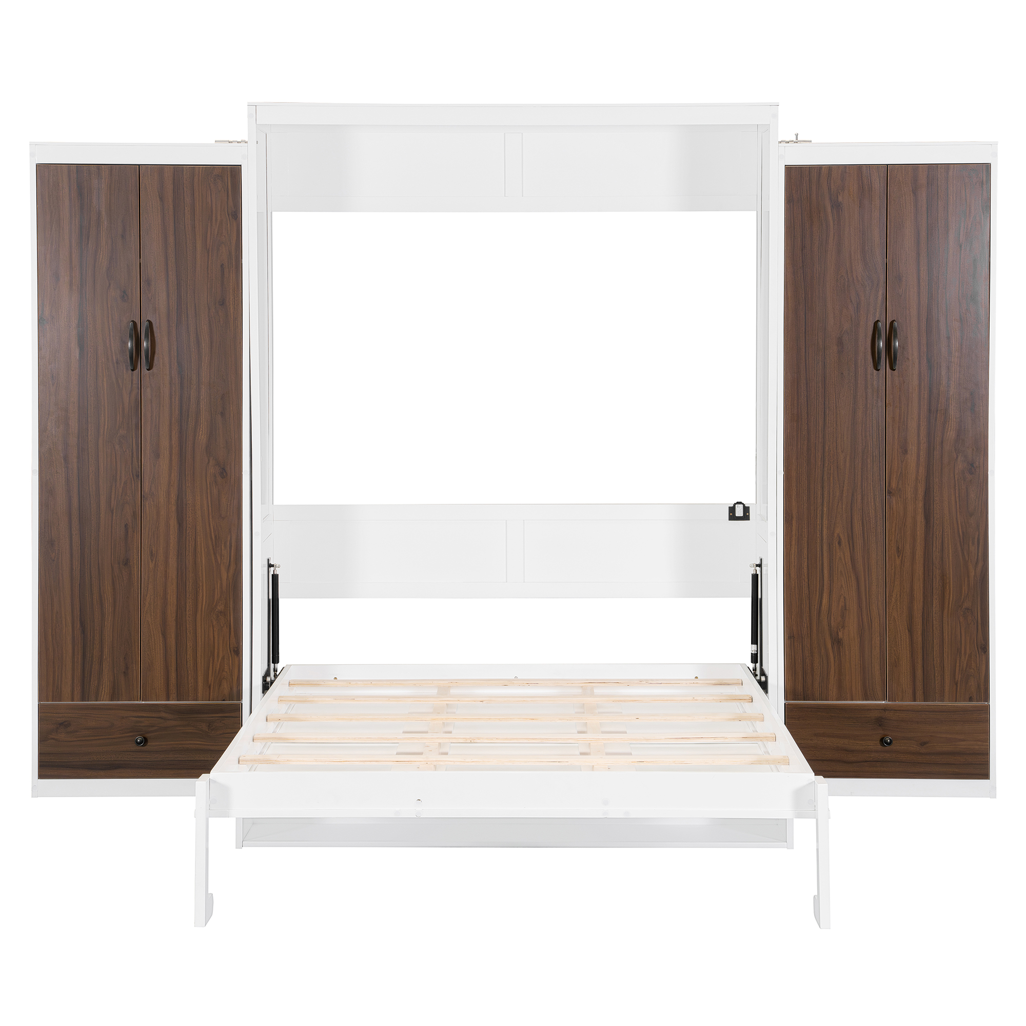 Queen Size Murphy Bed Wall Bed With Closet, Drawers And Table 8 Queen Size Murphy Bed Wall Bed With Closet, Drawers And Table