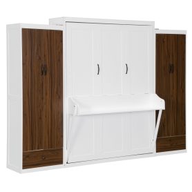 Queen Size Murphy Bed Wall Bed With Closet, Drawers And Table 25 Queen Size Murphy Bed Wall Bed With Closet, Drawers And Table