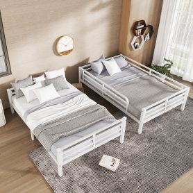 Metal Full XL over Full XL Bunk Bed for Teens and Adults