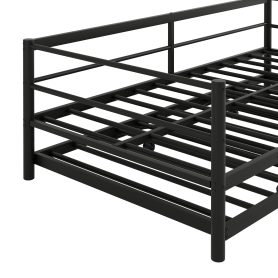 Twin Size Metal Daybed with LED and Adjustable Trundle 29 Twin Size Metal Daybed with LED and Adjustable Trundle