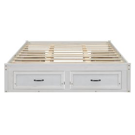 Queen Size Platform Bed With 6 Storage Drawers