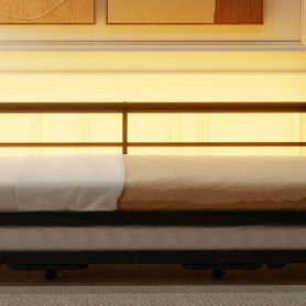 Twin Size Metal Daybed with LED and Adjustable Trundle 24 Twin Size Metal Daybed with LED and Adjustable Trundle