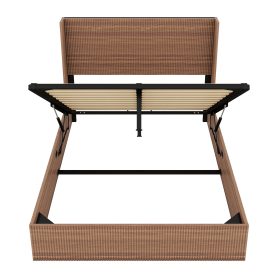 Wooden Platform Bed Frame With Lift Storage