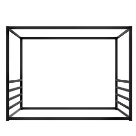Queen Size Sunshade Floor Bed, Iron Double-size Bed Frame