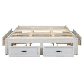 Queen Size Platform Bed With 6 Storage Drawers