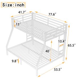 Metal Twin over Full Bunk Bed for Teens and Adults