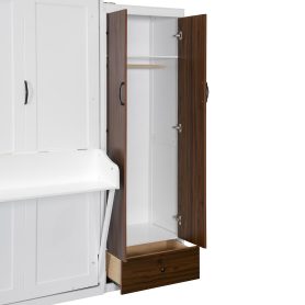 Queen Size Murphy Bed Wall Bed With Closet, Drawers And Table 33 Queen Size Murphy Bed Wall Bed With Closet, Drawers And Table