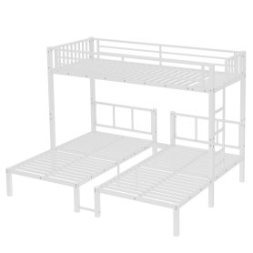 Metal Twin XL over Twin & Twin Bunk Bed  Triple Bunk Bed