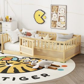 Twin Size DayBed, Integral Construction With Super High Security Barrier, Door