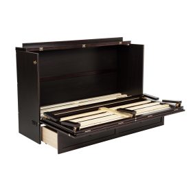 Queen Size Murphy Bed with Power Station and Rattan Panel