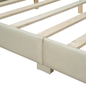 Queen Size & Twin XL Size Upholstered Platform Bed, Mother & Child Bed, PU Leather