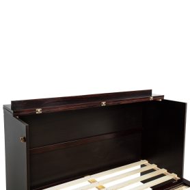 Queen Size Murphy Bed with Power Station and Rattan Panel