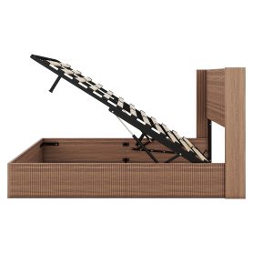 Wooden Platform Bed Frame With Lift Storage