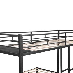 Triple Twin Size Bunk Bed, Sturdy Metal Frame, Anti Noise, No Box Spring Needed