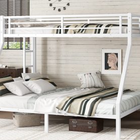 Metal Twin XL over Queen Bunk Bed for Teens and Adults, Space-Saving/Noise Reduced/No Box Spring Needed